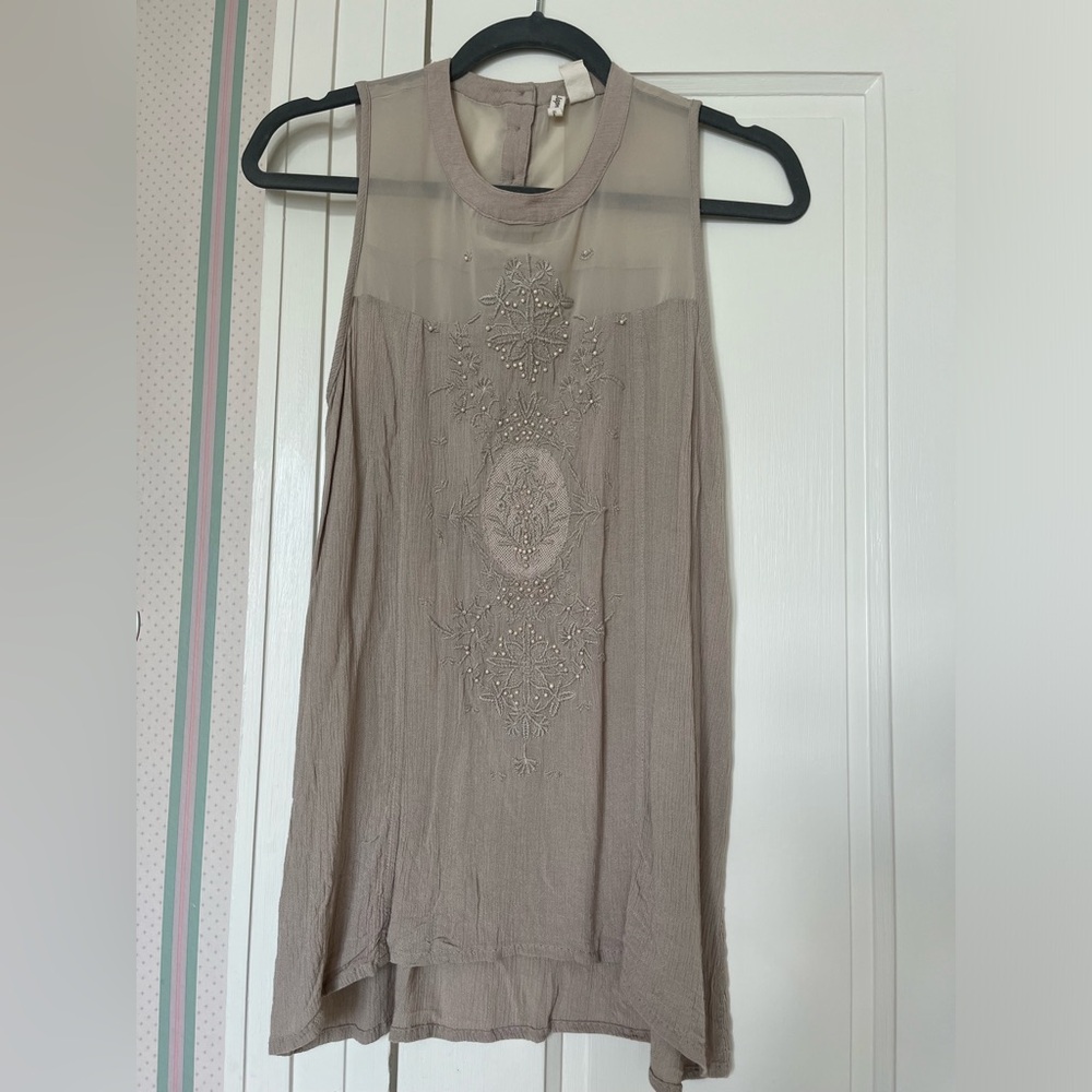 Embroidered tank top